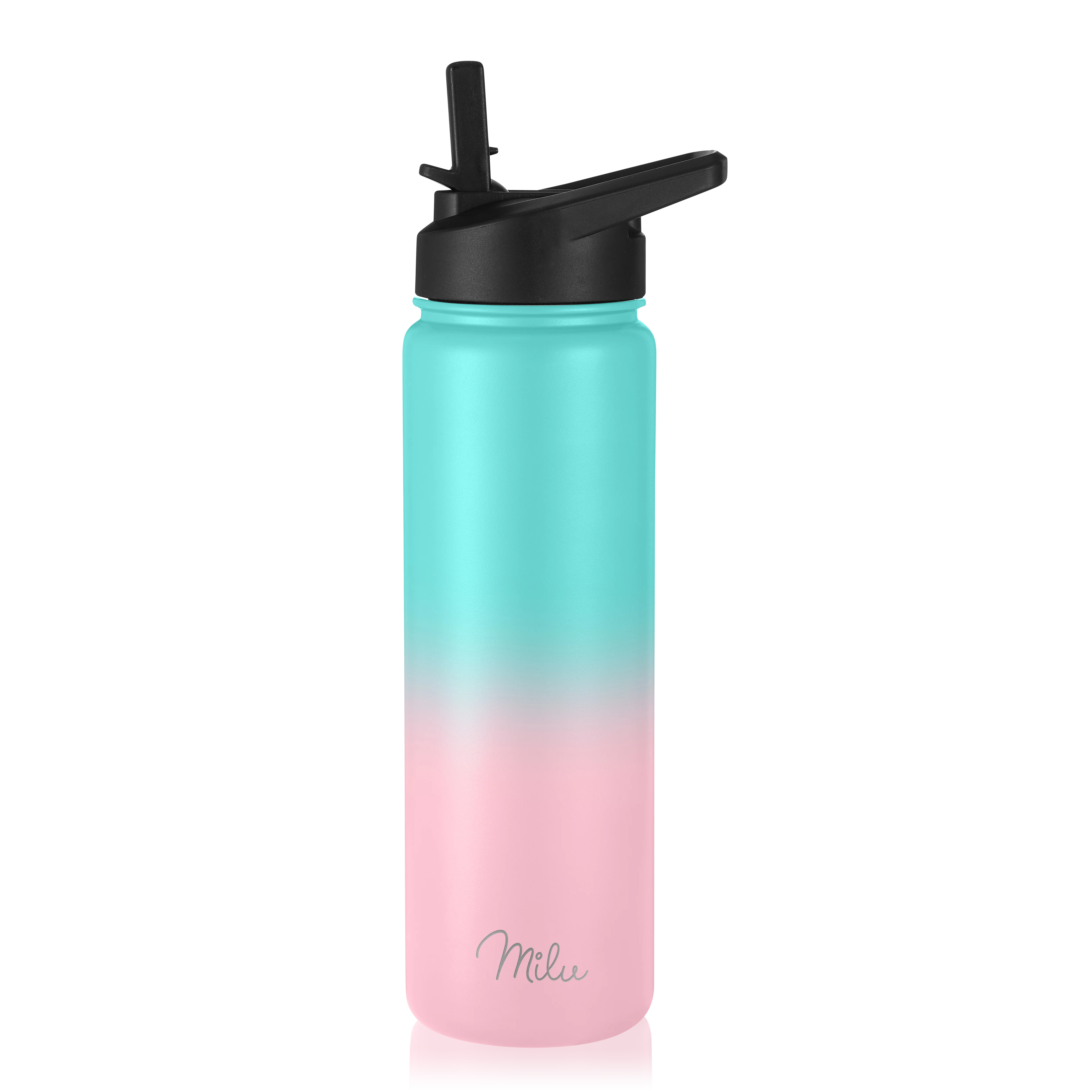 Milu Edelstahl Trinkflasche mit 3 Deckeln, auslaufsicher, isoliert, 500ml 750ml 1000ml (T7) - Image 13