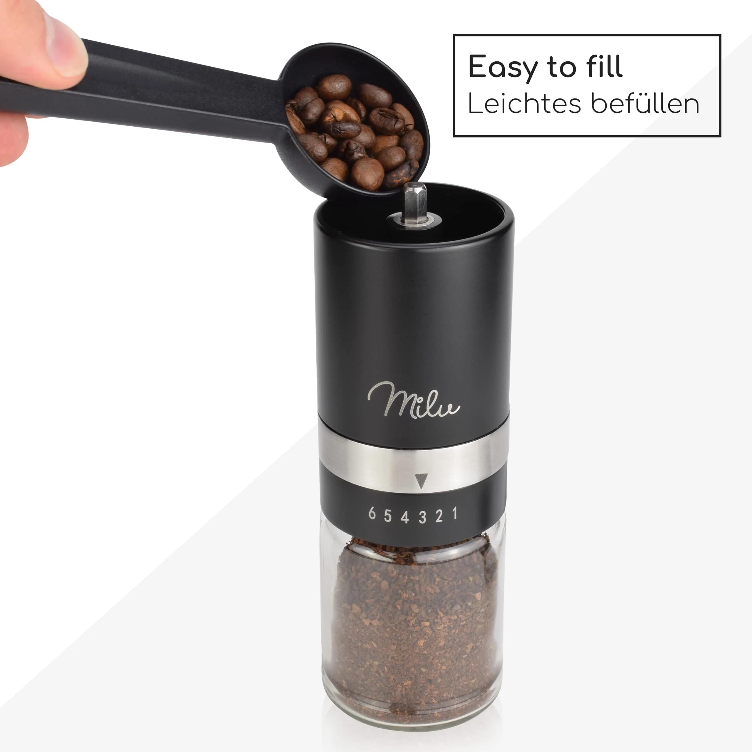 Manuelle Kaffeemühle Edelstahl mit Keramik Mahlwerk - Image 5