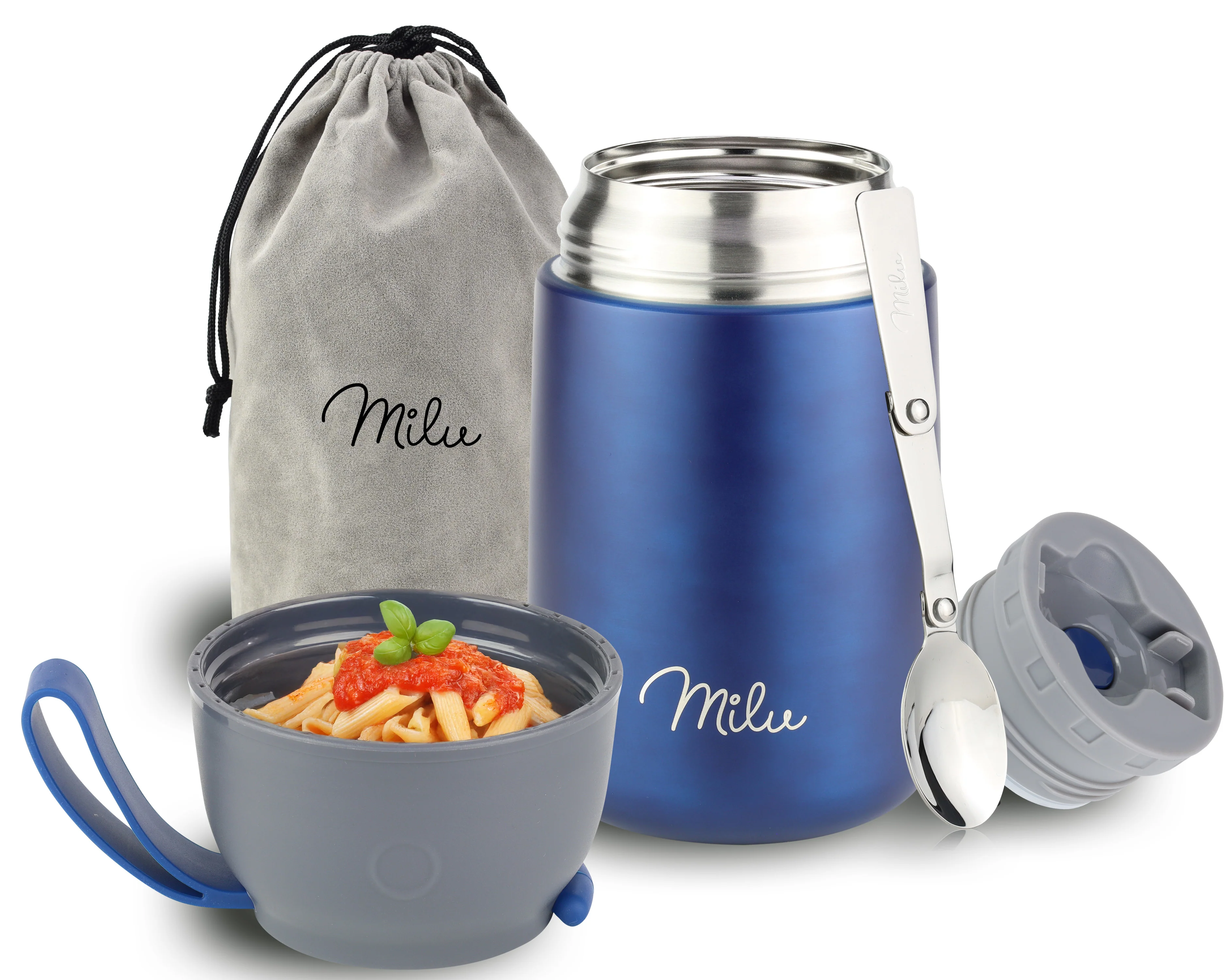 Outlet x Milu® Thermobehälter für Essen, mit Löffel, auslaufsicher, isoliert (450 ml, 650 ml, 800 ml) - Image 16