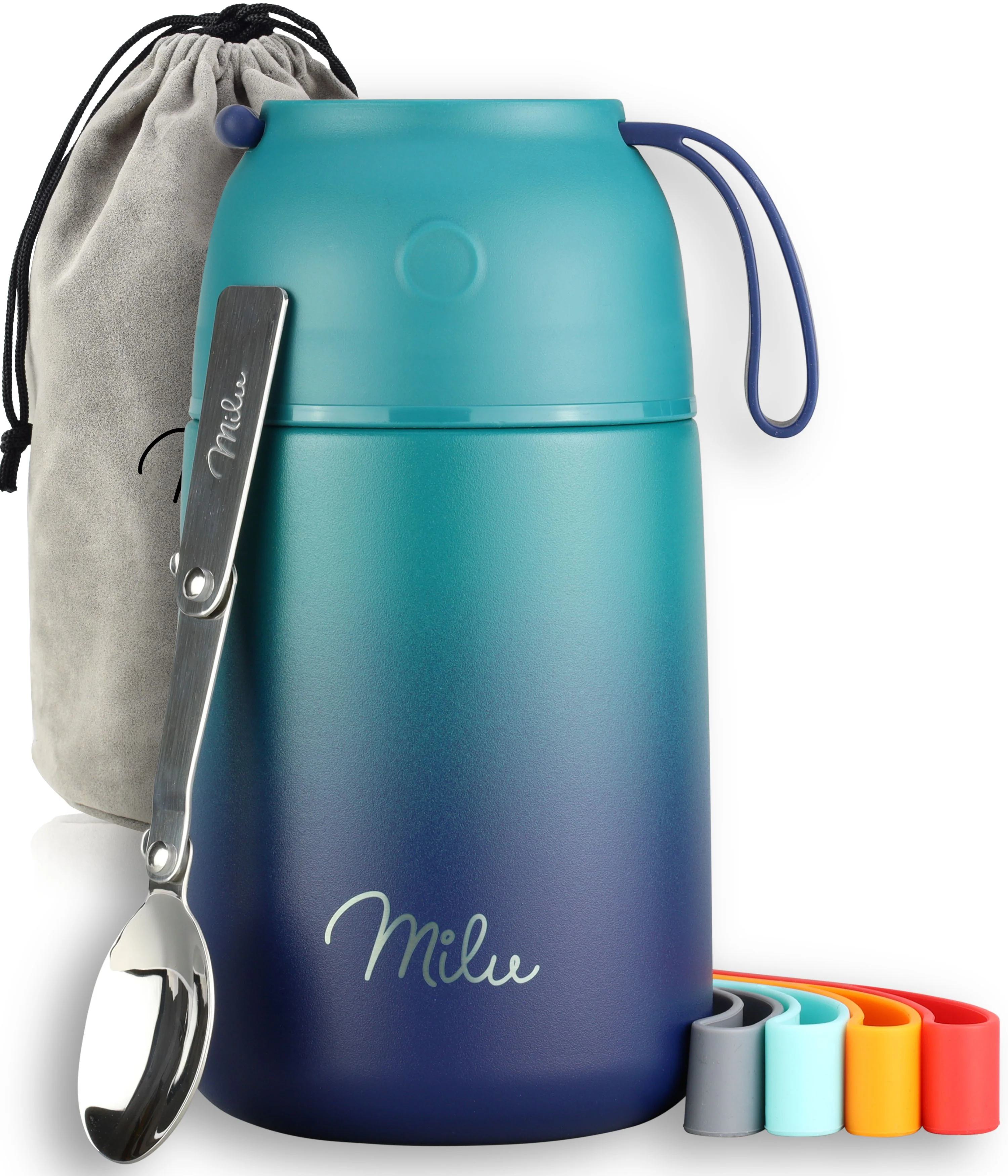 Outlet x Milu® Thermobehälter für Essen, mit Löffel, auslaufsicher, isoliert (450 ml, 650 ml, 800 ml) - Image 20