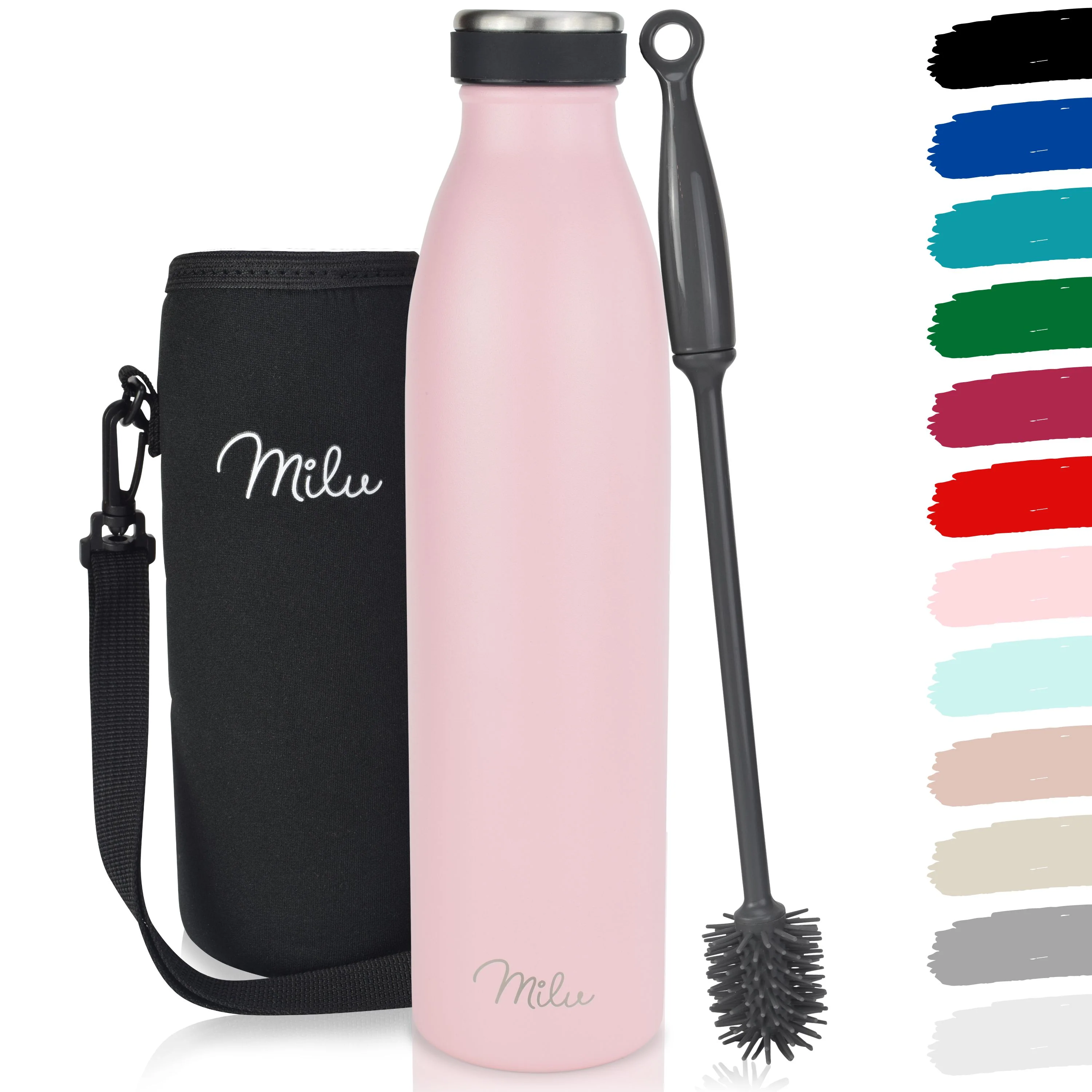 Milu Edelstahl Trinkflasche 350ml, 500ml, 750ml, 1L, 1500ml - Image 13