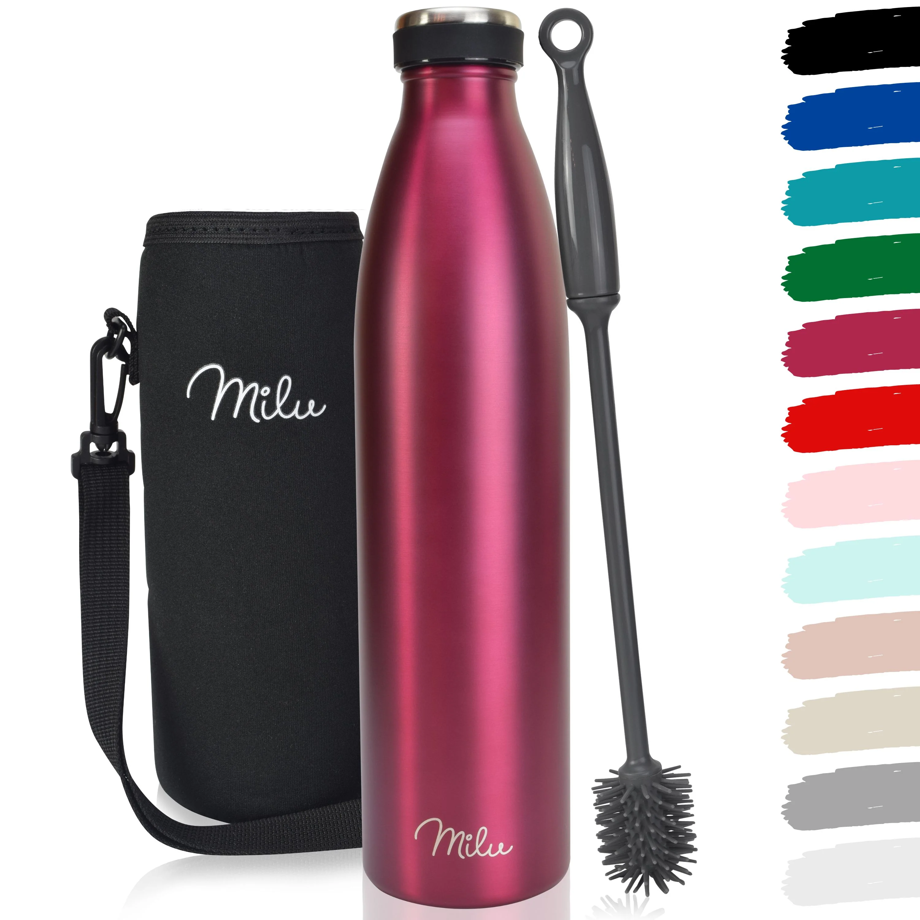 Milu Edelstahl Trinkflasche 350ml, 500ml, 750ml, 1L, 1500ml - Image 25