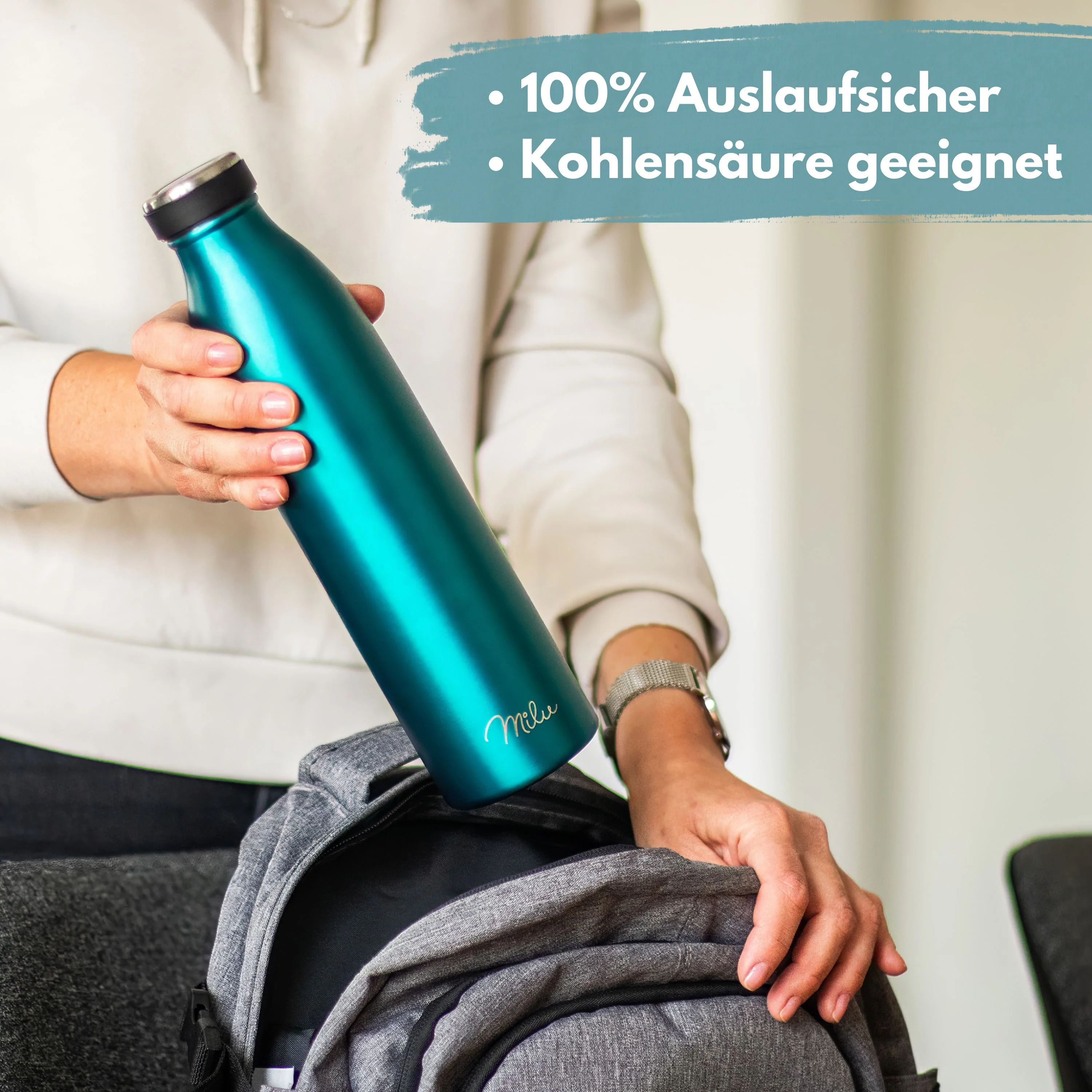 Milu Edelstahl Trinkflasche 350ml, 500ml, 750ml, 1L, 1500ml - Image 3