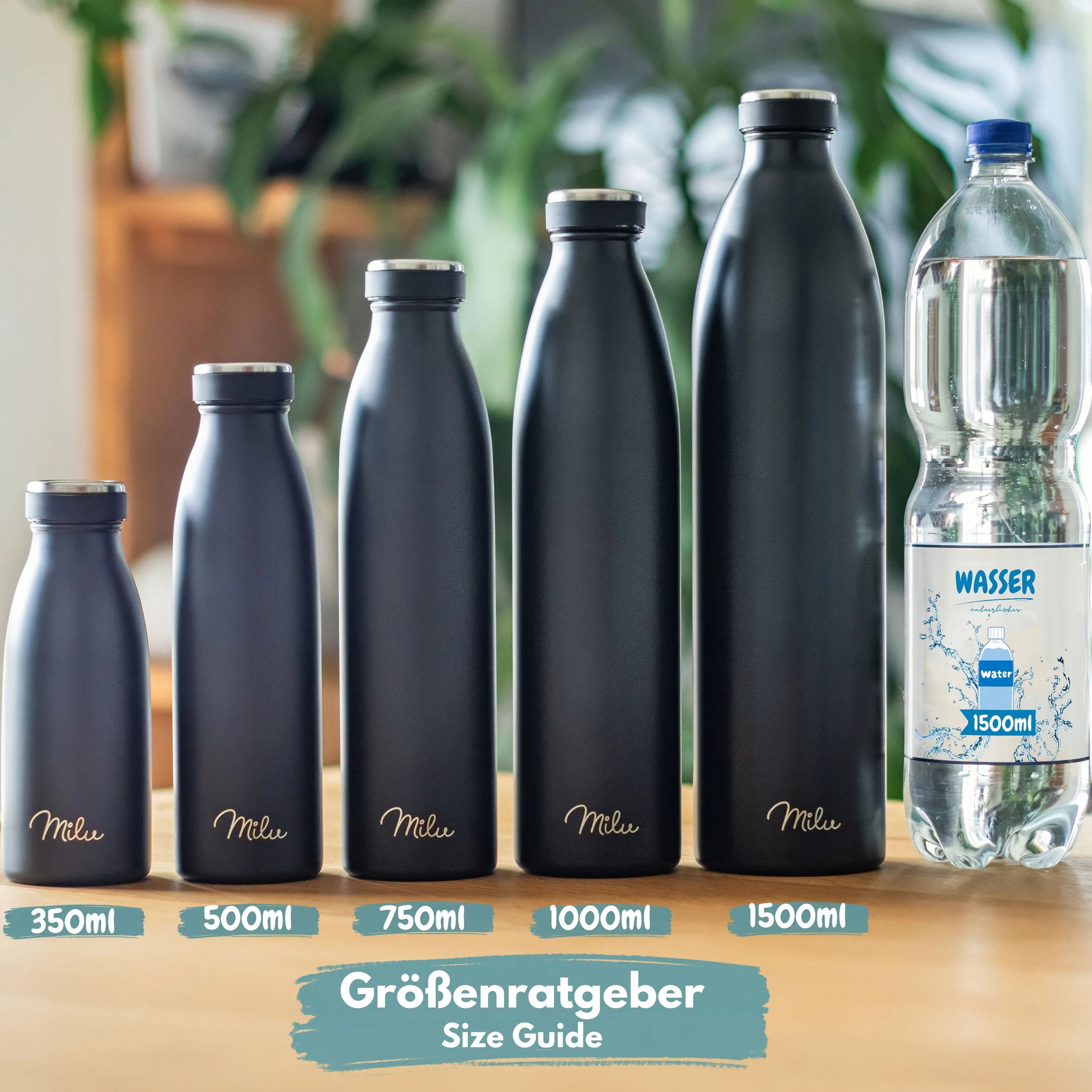 Milu Edelstahl Trinkflasche 350ml, 500ml, 750ml, 1L, 1500ml - Image 4