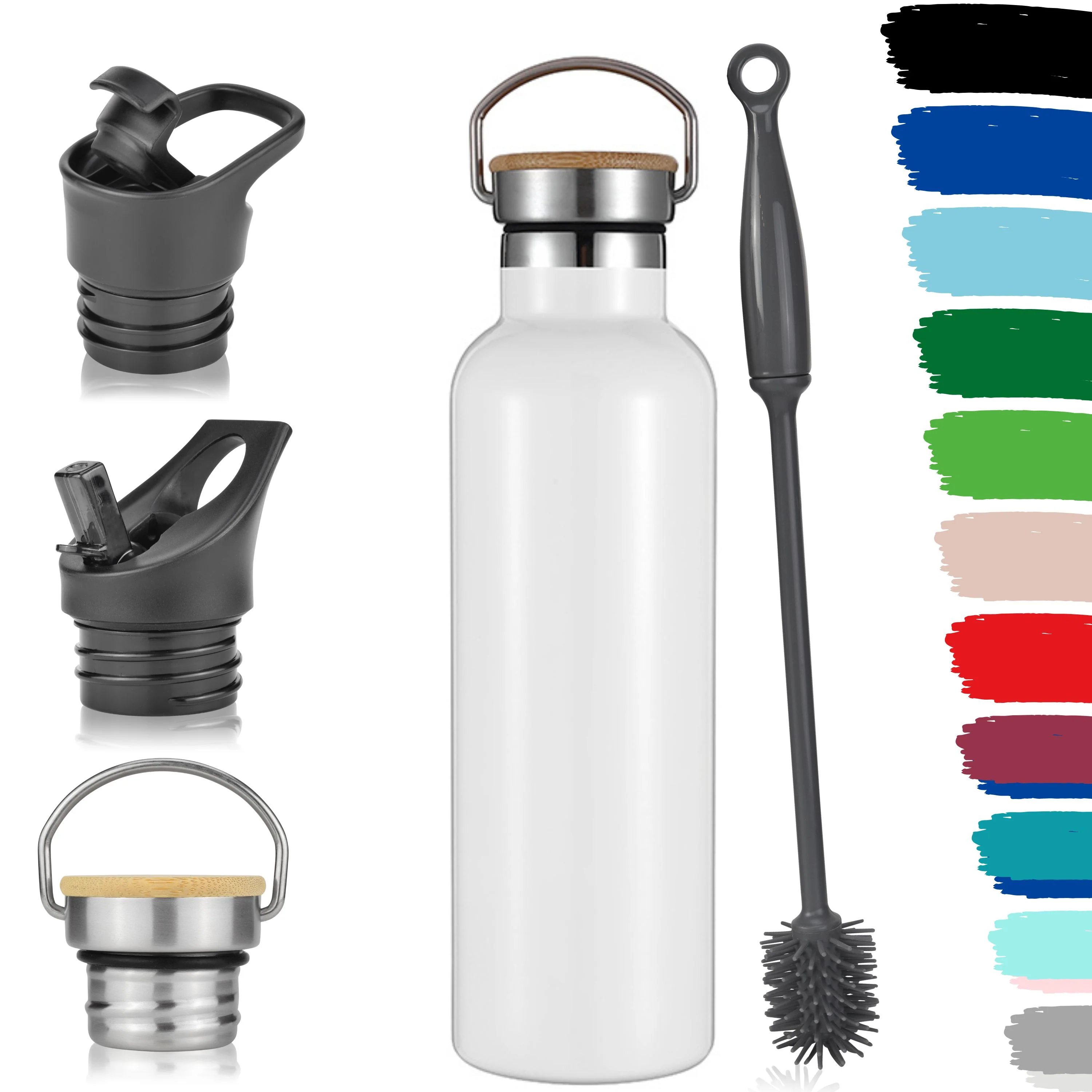 Outlet x Milu Edelstahl Trinkflasche mit 3 Deckeln, auslaufsicher, isoliert (350 ml 500 ml 750 ml 1000 ml) - Image 18