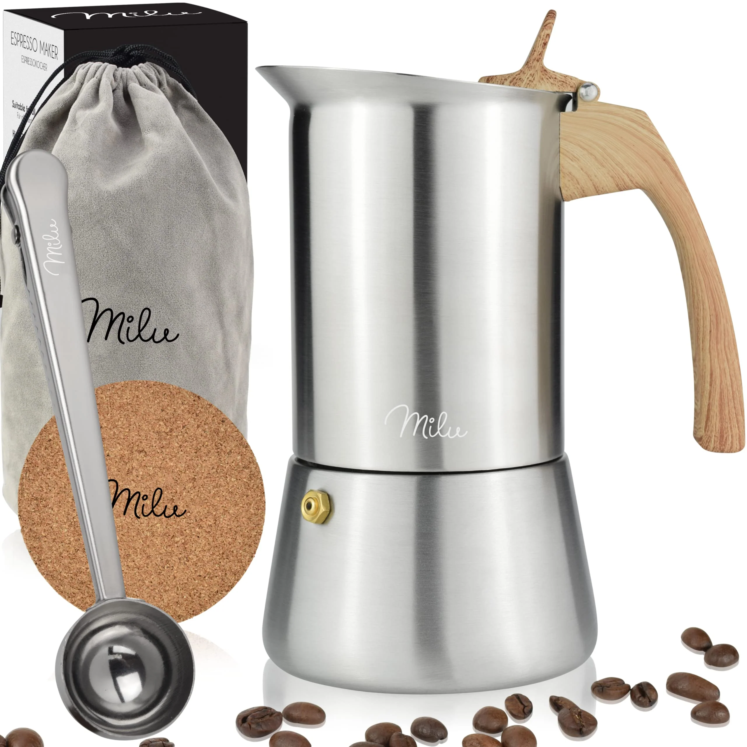Milu Espressokocher Edelstahl Induktion (2, 3, 6 oder 9 cup) - Image 8