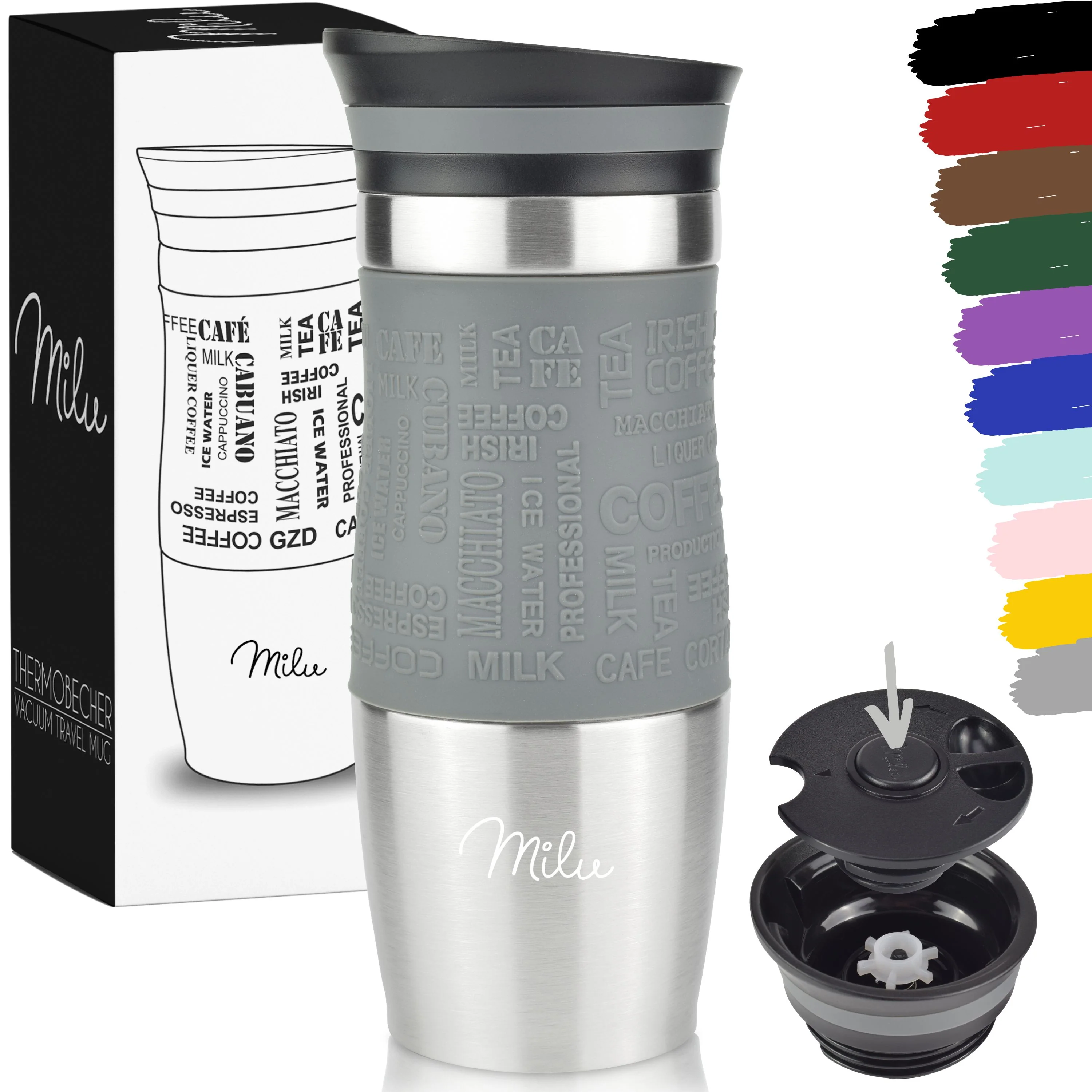 Outlet x Milu Thermobecher Kaffee to go 370ml, 450ml Isolierbecher Kaffeebecher - Image 10