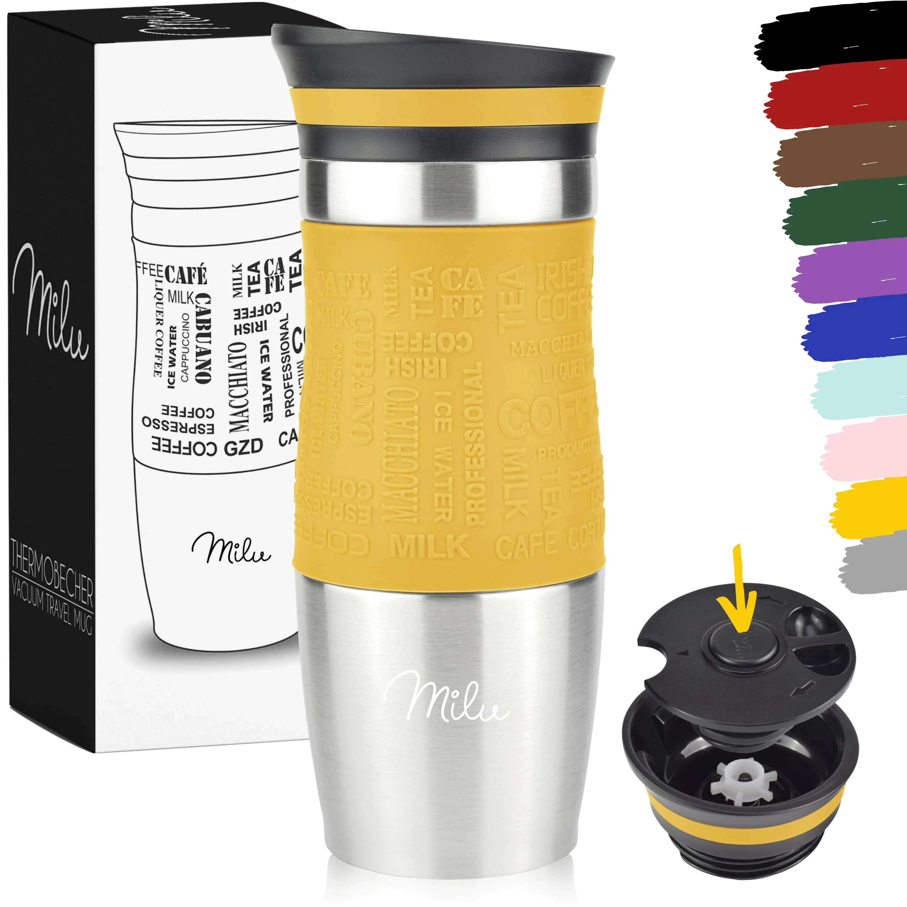 Outlet x Milu Thermobecher Kaffee to go 370ml, 450ml Isolierbecher Kaffeebecher - Image 14