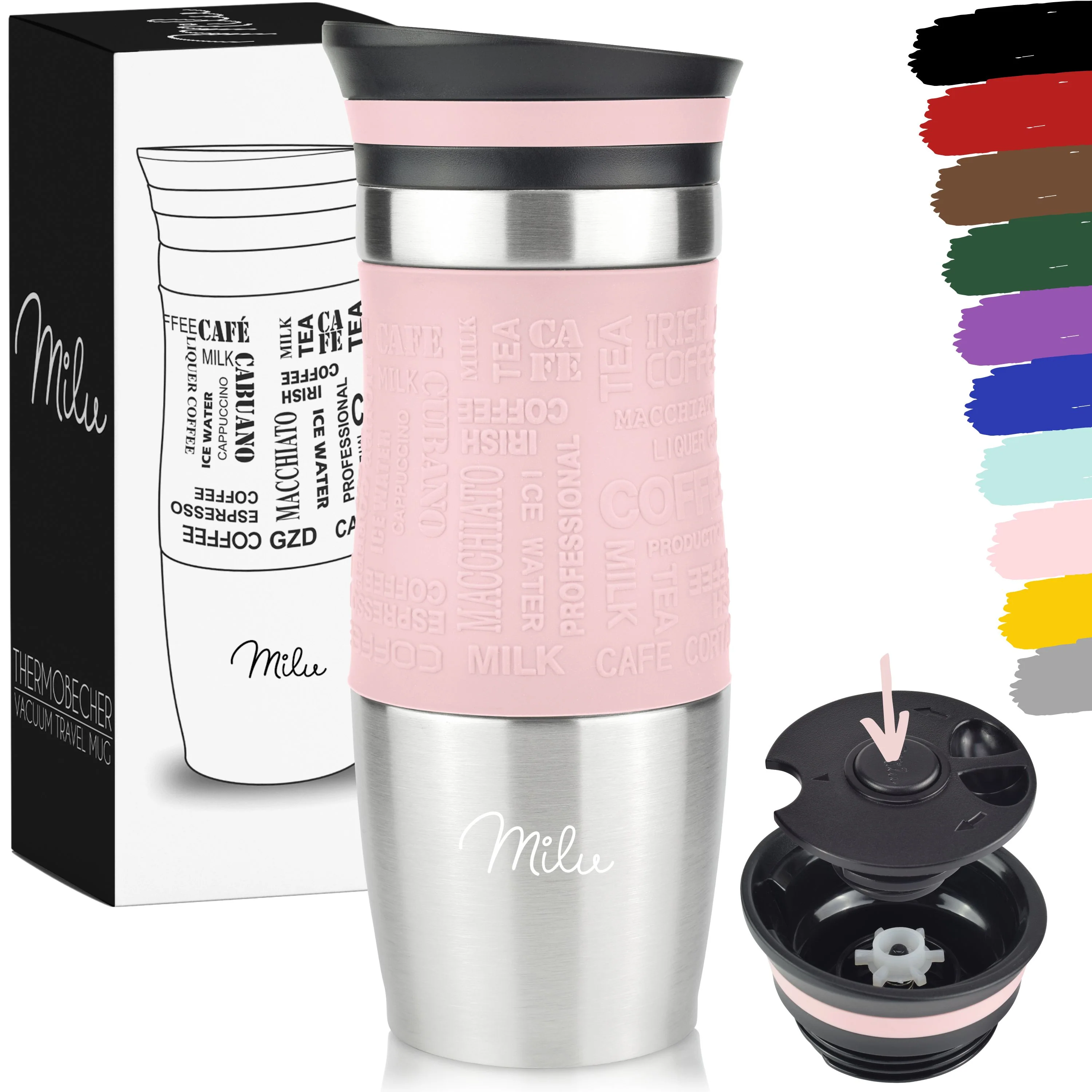 Outlet x Milu Thermobecher Kaffee to go 370ml, 450ml Isolierbecher Kaffeebecher - Image 15