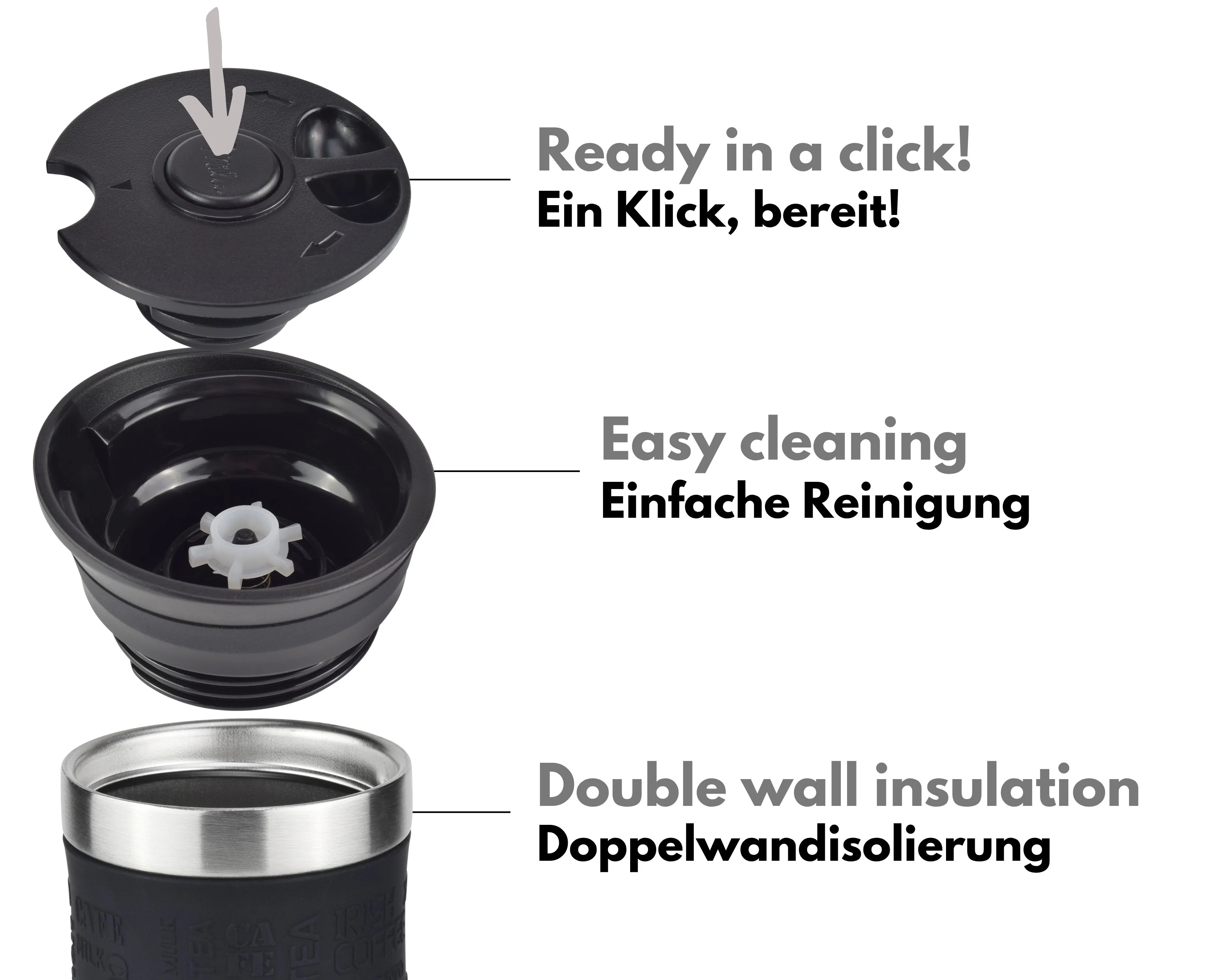 Outlet x Milu Thermobecher Kaffee to go 370ml, 450ml Isolierbecher Kaffeebecher - Image 5