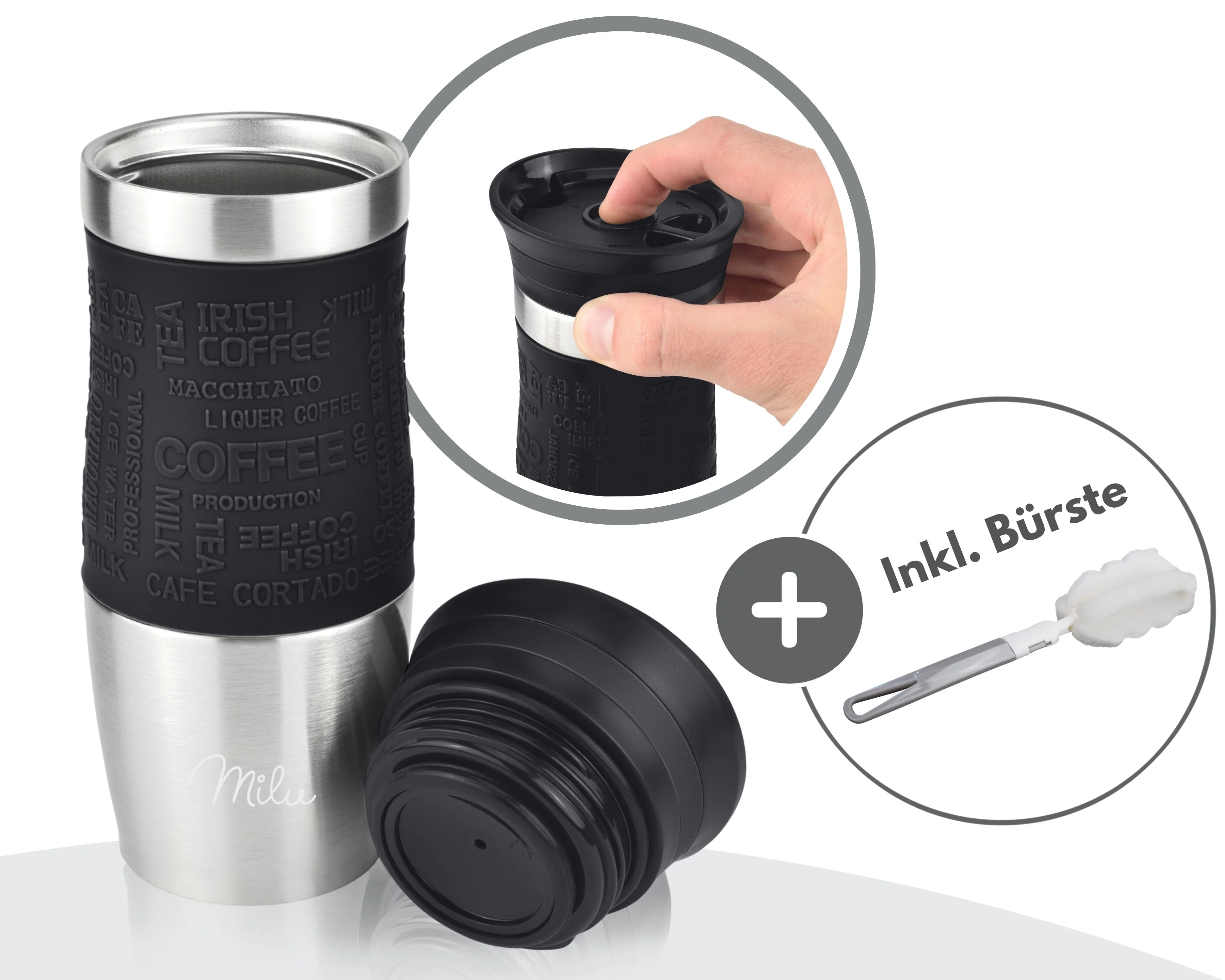 Outlet x Milu Thermobecher Kaffee to go 370ml, 450ml Isolierbecher Kaffeebecher - Image 6