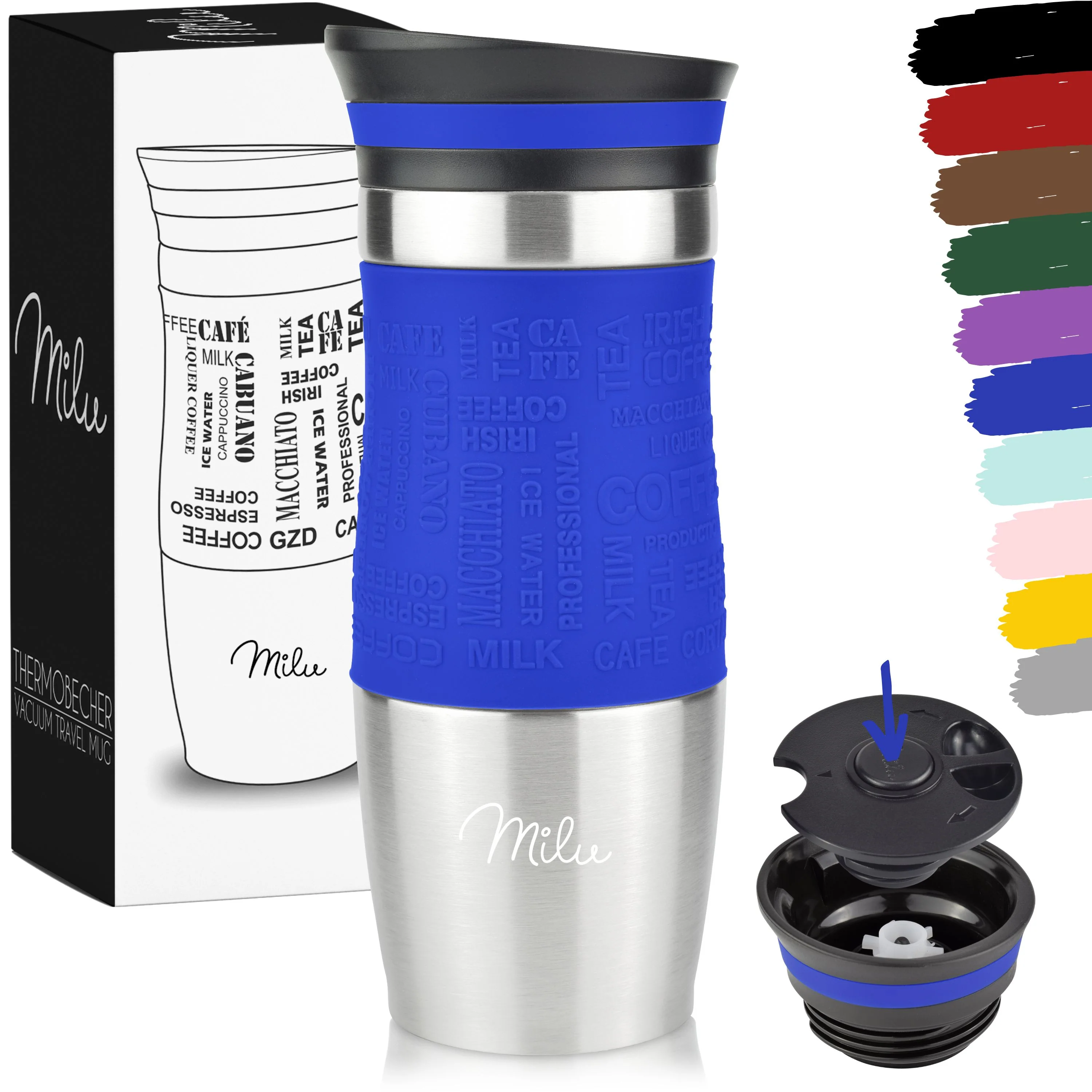 Outlet x Milu Thermobecher Kaffee to go 370ml, 450ml Isolierbecher Kaffeebecher - Image 8