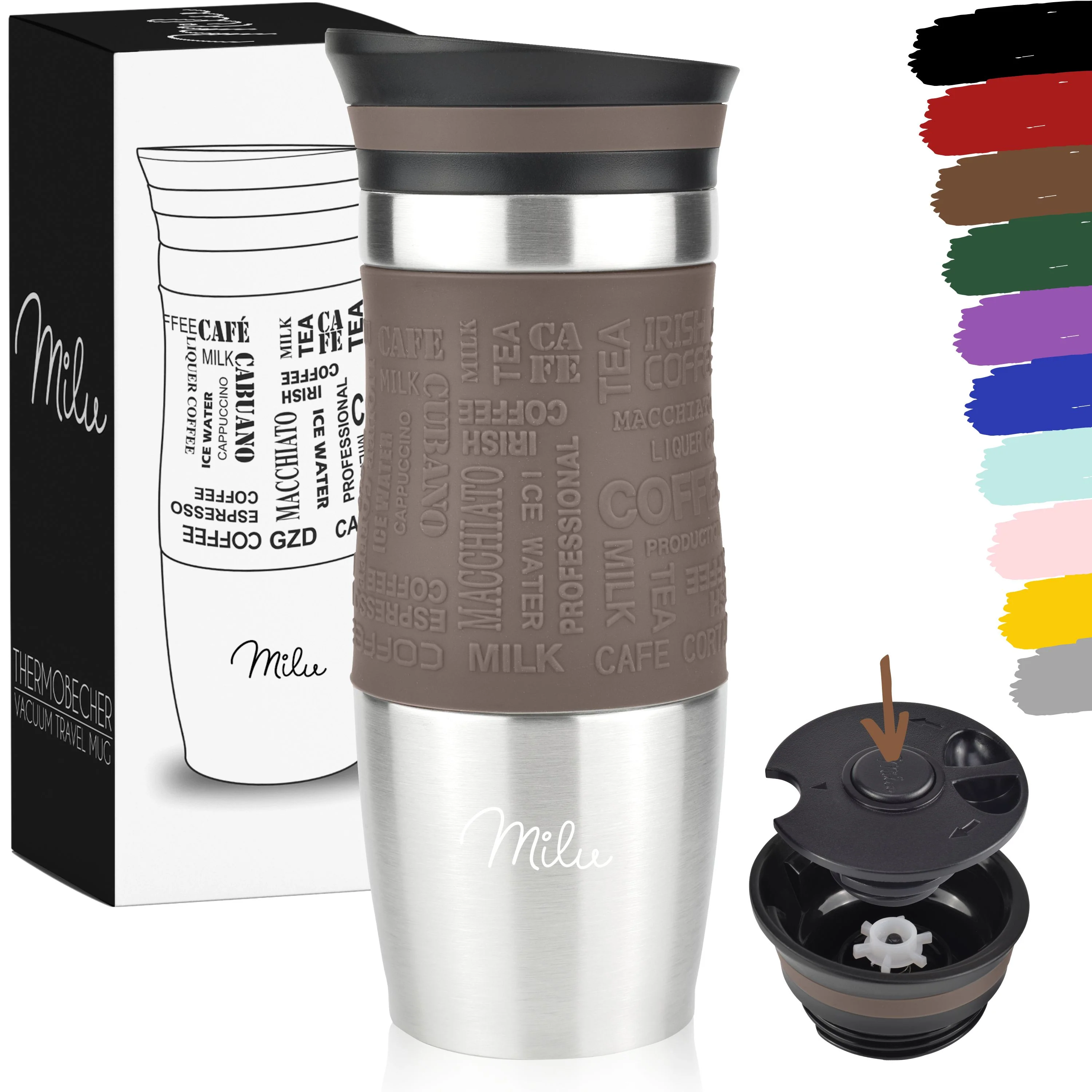 Outlet x Milu Thermobecher Kaffee to go 370ml, 450ml Isolierbecher Kaffeebecher - Image 9