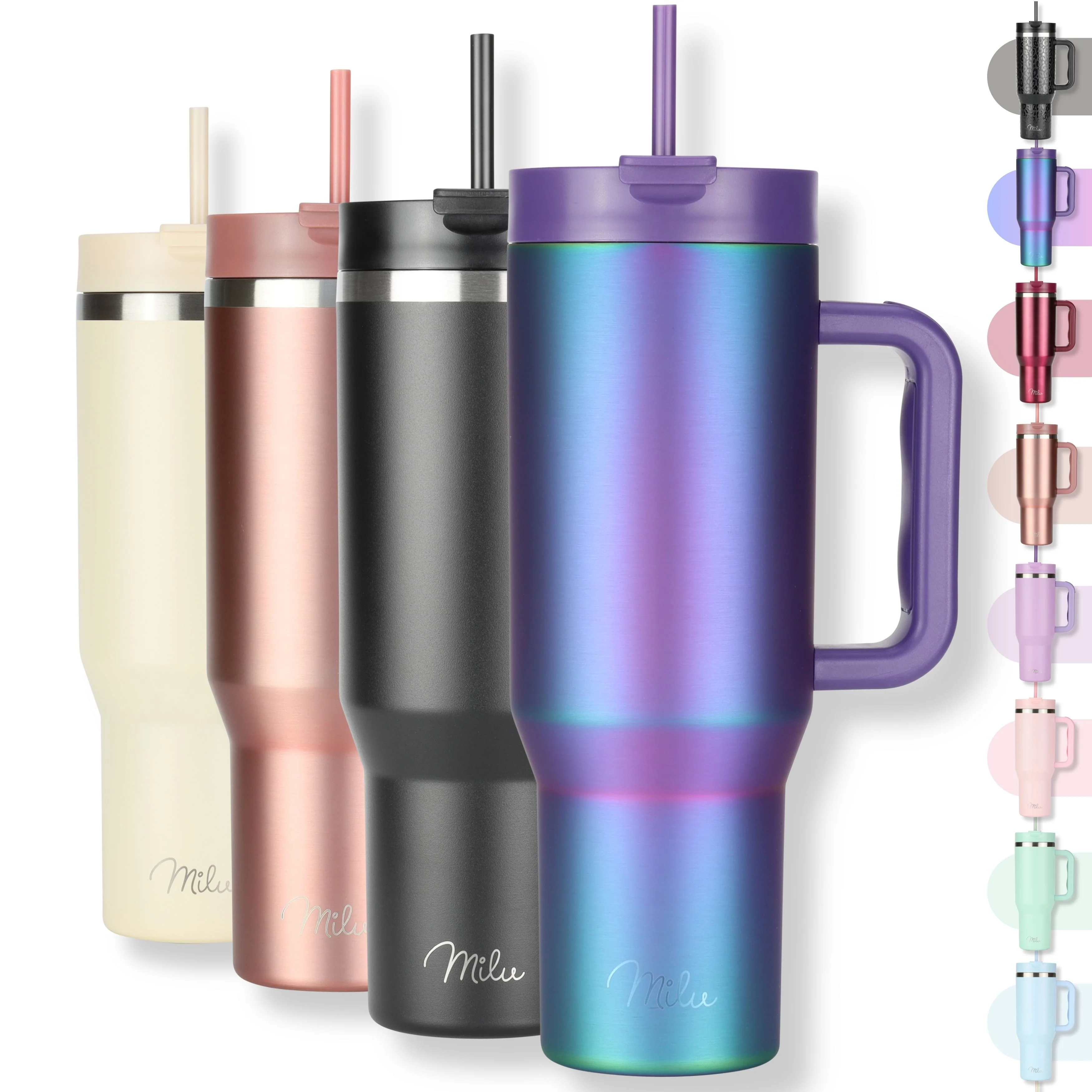 Outlet x Milu Thermobecher/Tumbler mit Strohhalm und Henkel (1200 ml/40 oz) - Image 10