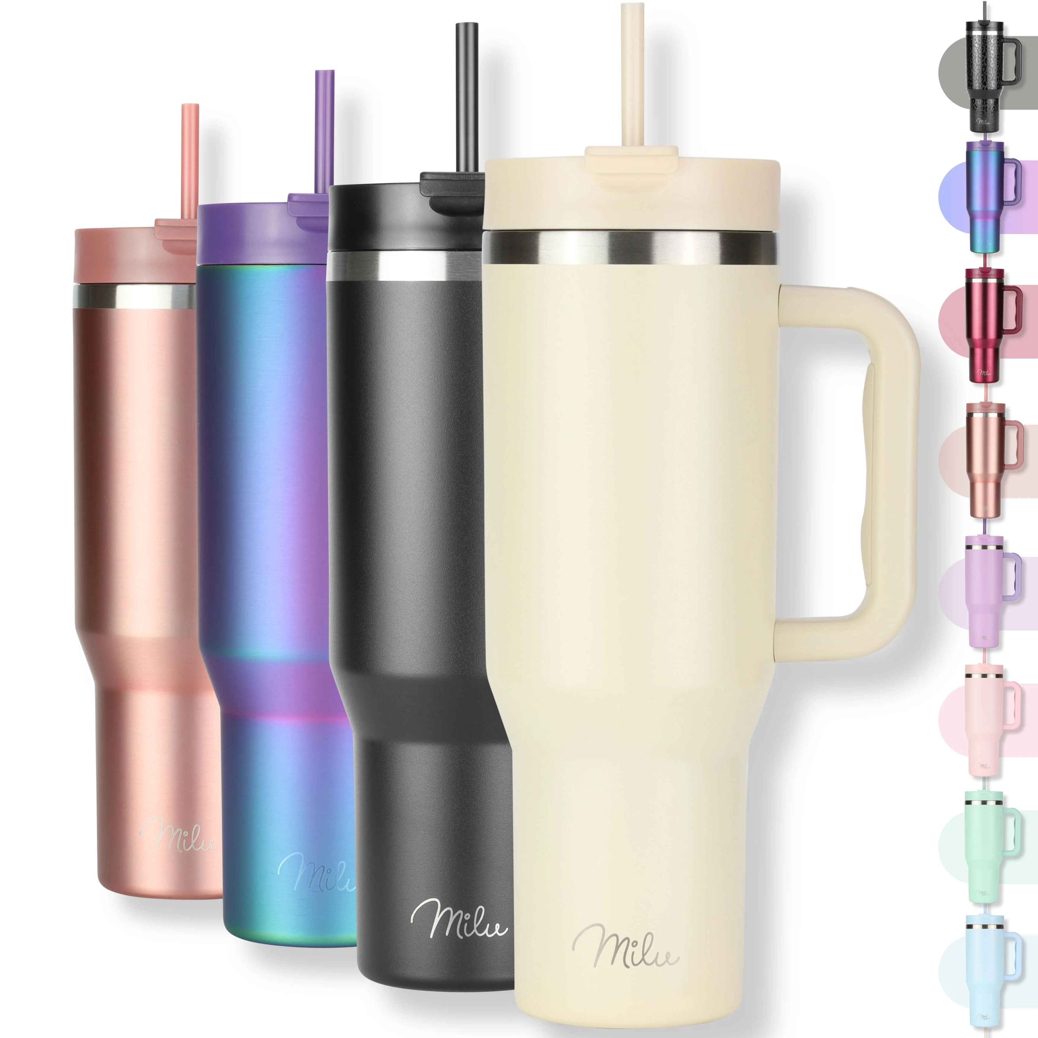 Outlet x Milu Thermobecher/Tumbler mit Strohhalm und Henkel (1200 ml/40 oz) - Image 11