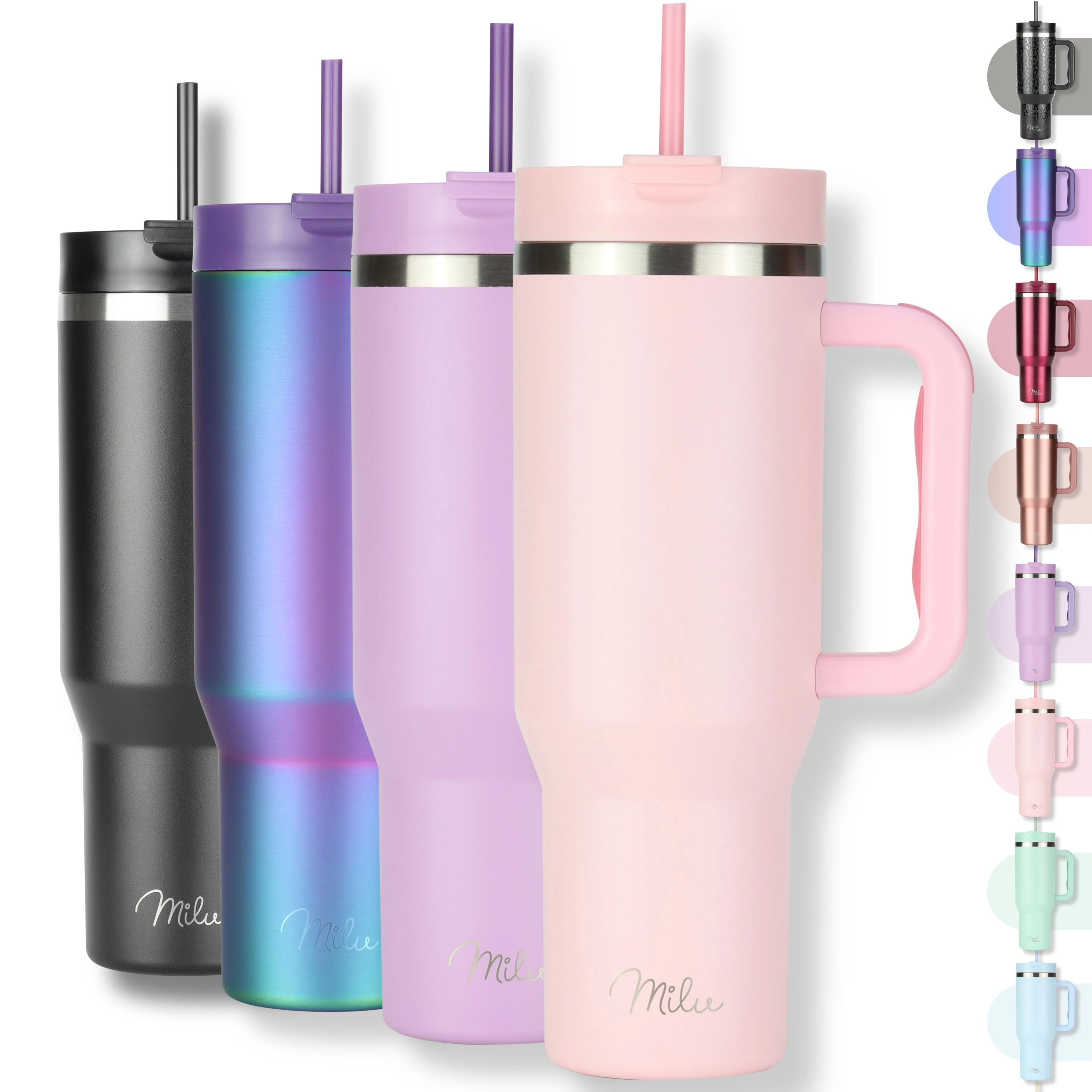 Outlet x Milu Thermobecher/Tumbler mit Strohhalm und Henkel (1200 ml/40 oz) - Image 13