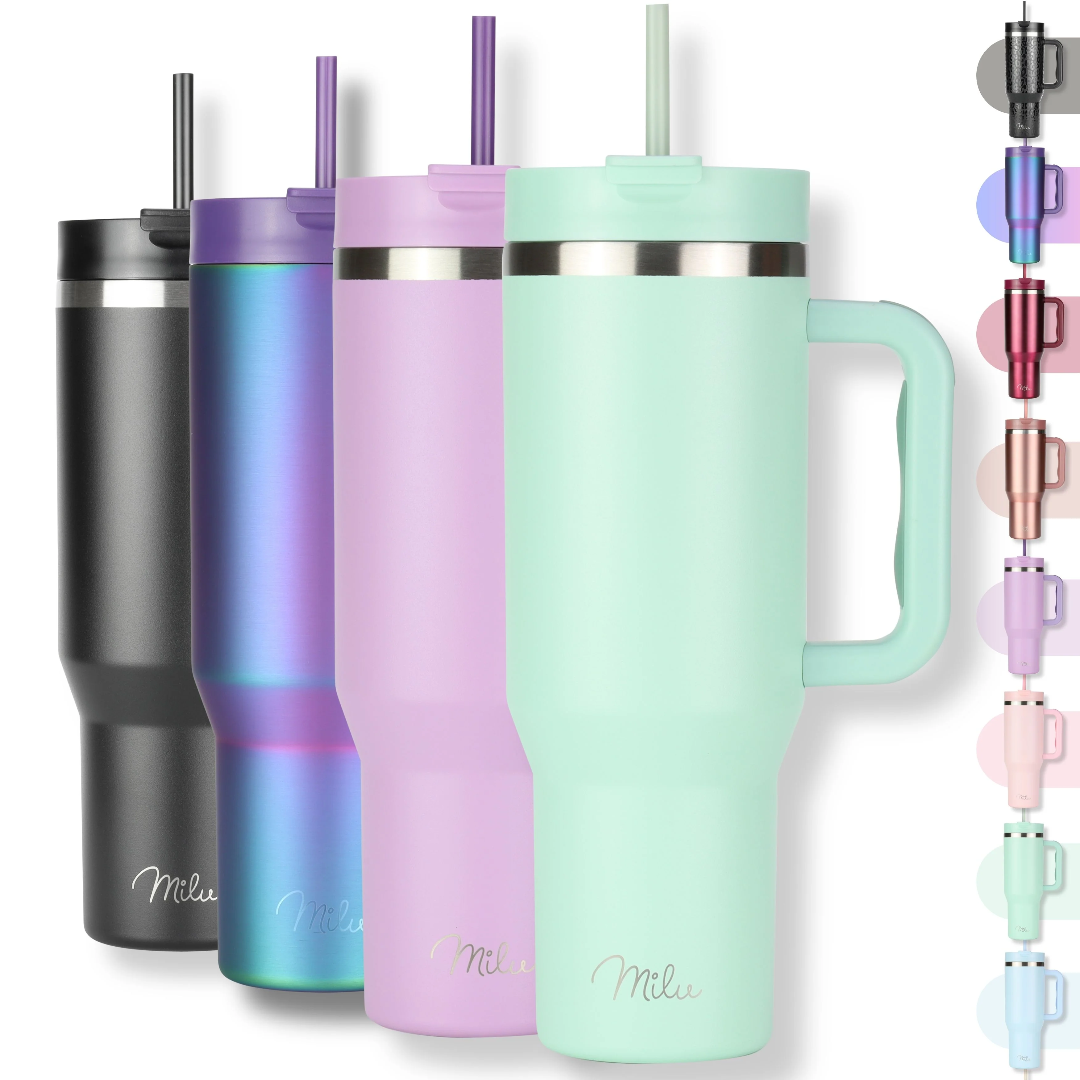 Outlet x Milu Thermobecher/Tumbler mit Strohhalm und Henkel (1200 ml/40 oz) - Image 14