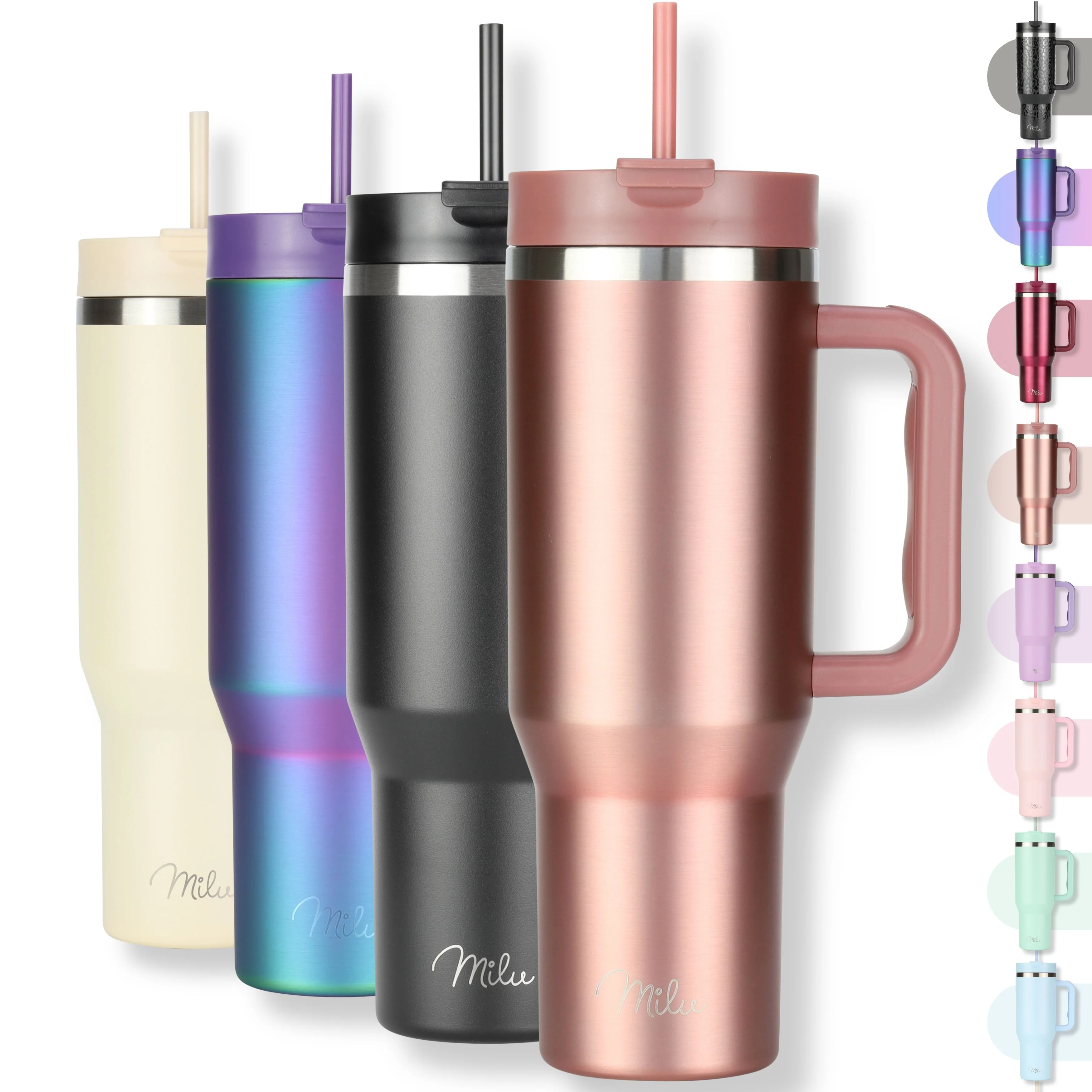Outlet x Milu Thermobecher/Tumbler mit Strohhalm und Henkel (1200 ml/40 oz) - Image 16