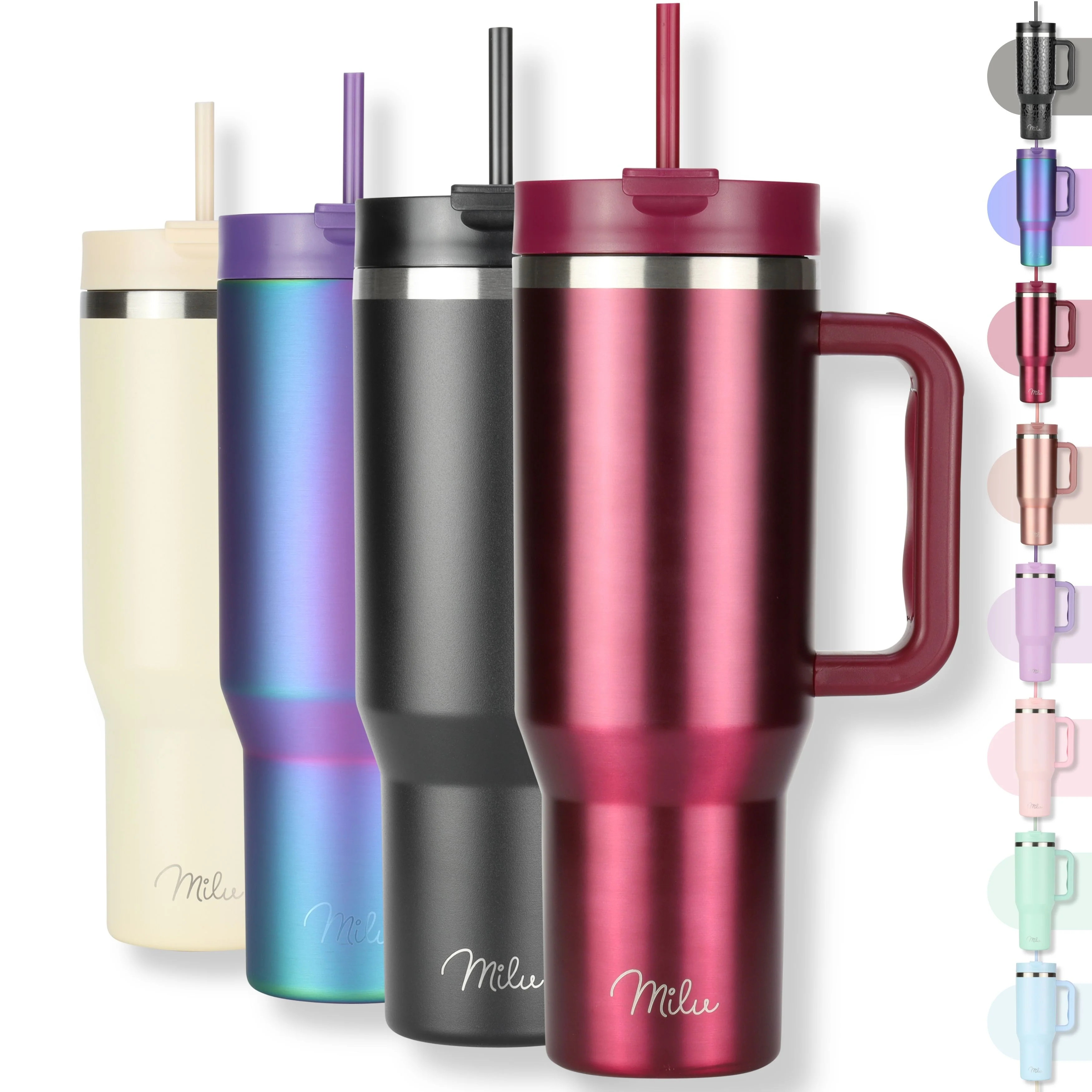 Outlet x Milu Thermobecher/Tumbler mit Strohhalm und Henkel (1200 ml/40 oz) - Image 17