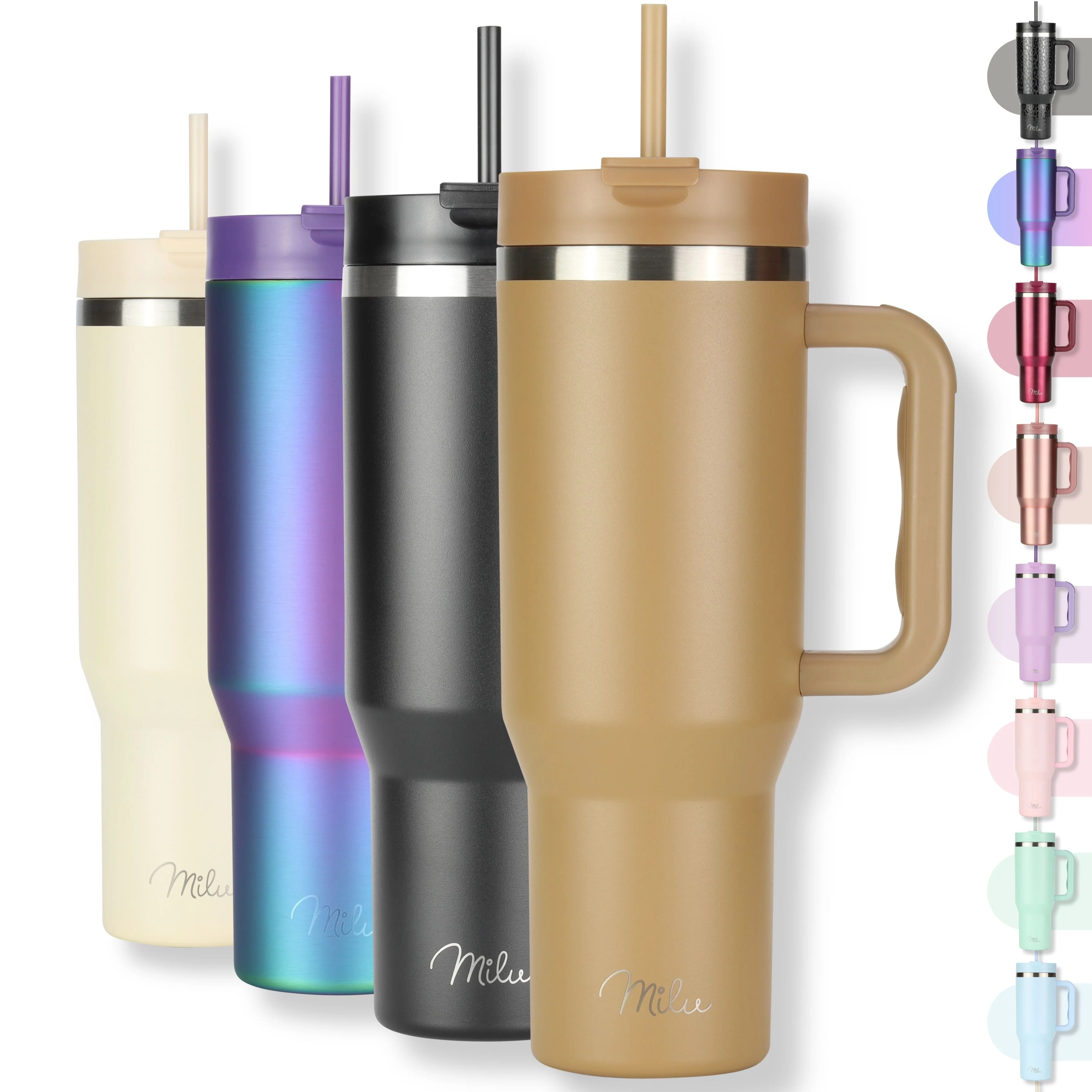 Outlet x Milu Thermobecher/Tumbler mit Strohhalm und Henkel (1200 ml/40 oz) - Image 18