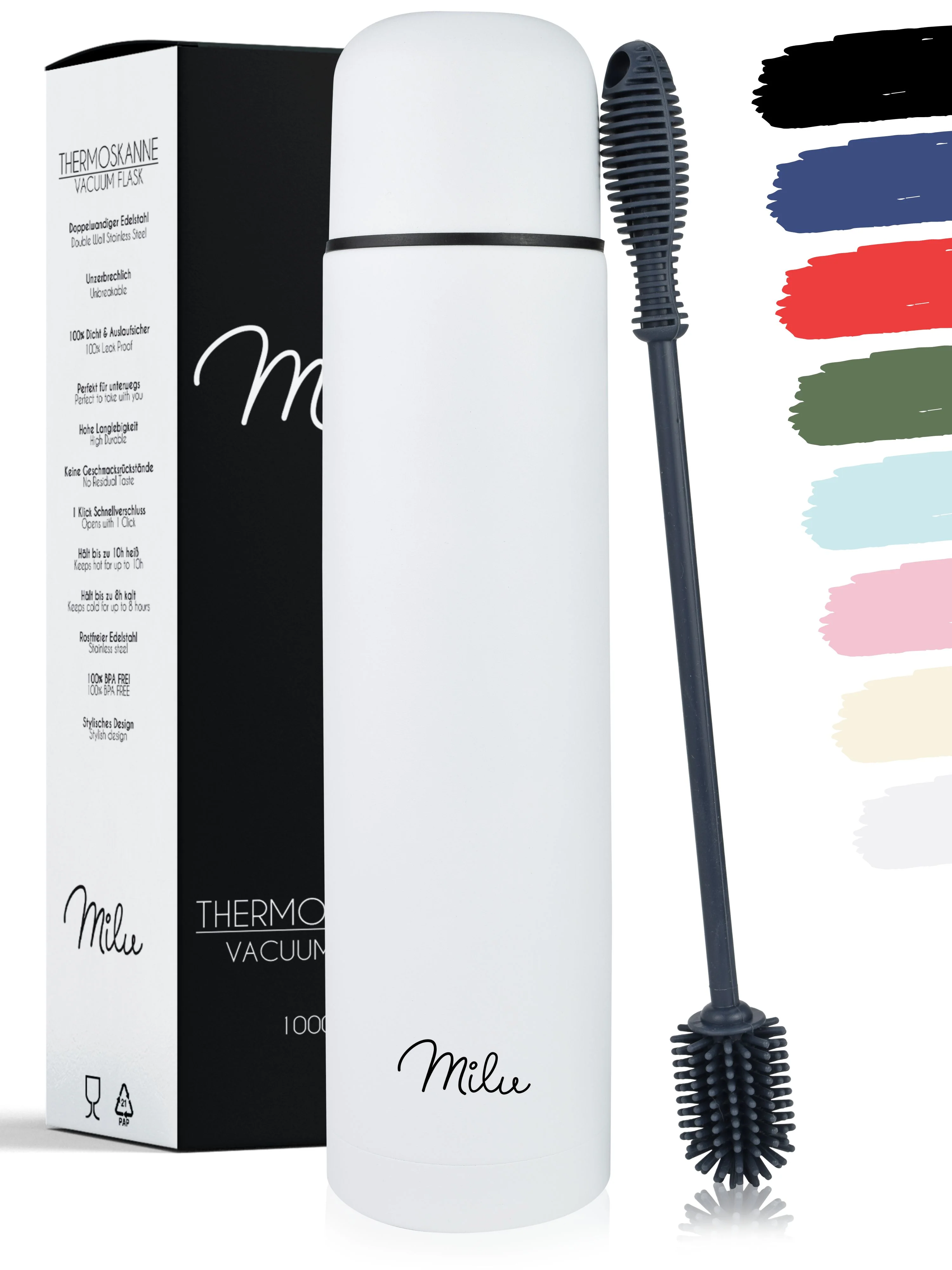 Outlet x Milu Thermosflasche Thermoskanne Isolierflasche 1L, 750ml, 500ml - Image 15