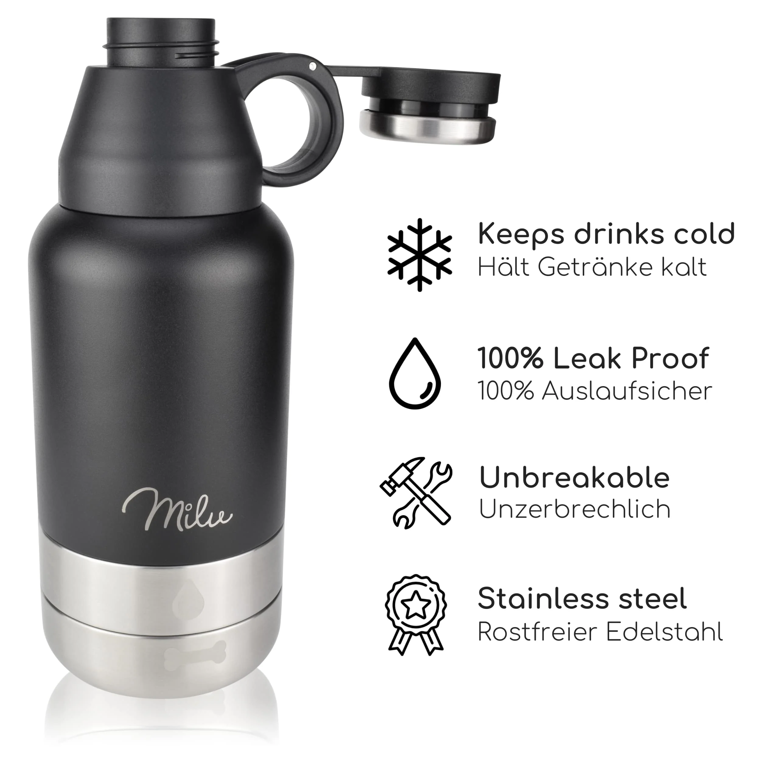 Milu Trinkflasche Hunde für Unterwegs 950ml - Image 5