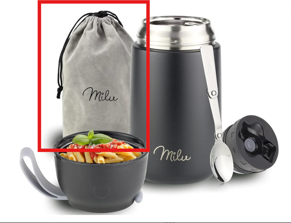 Transportbeutel für Milu Edelstahl Thermobehälter 450ml, 650ml, 800ml